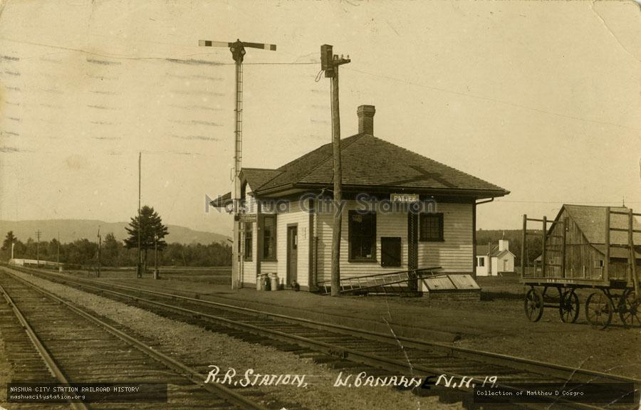 Postcard: Railroad Station, West Canaan, New Hampshire
